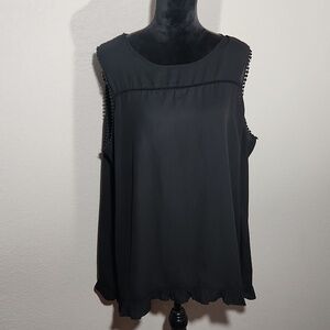 Notations top sleeveless size XXL Black sheer blouse shirt